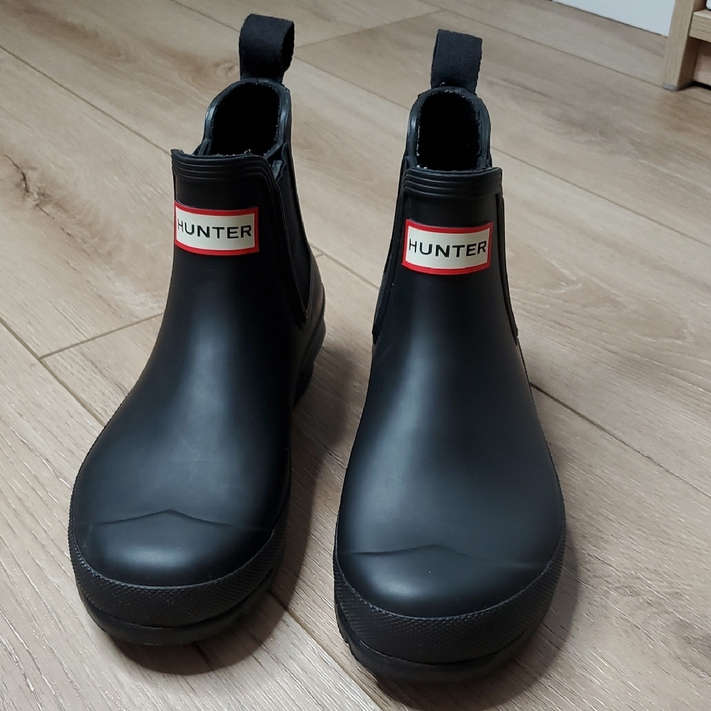 Hunter Original Black Chelsea Rain Boots Womens 8 - Picture 2 of 11